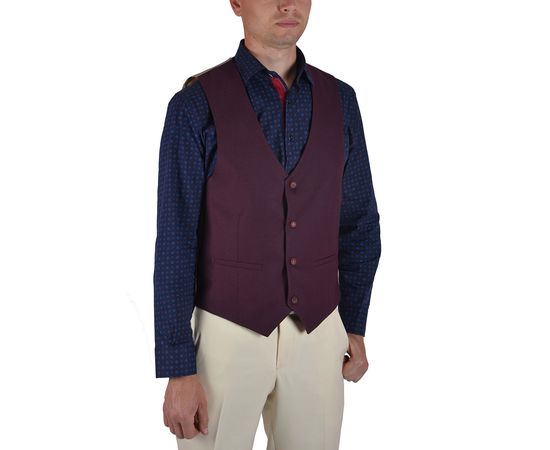 Костюм мужской тройка Renzo 642-03, Размер: 56, Цвет: бежевый в бордовую клетку, фото 8 | Интернет-магазин Vels