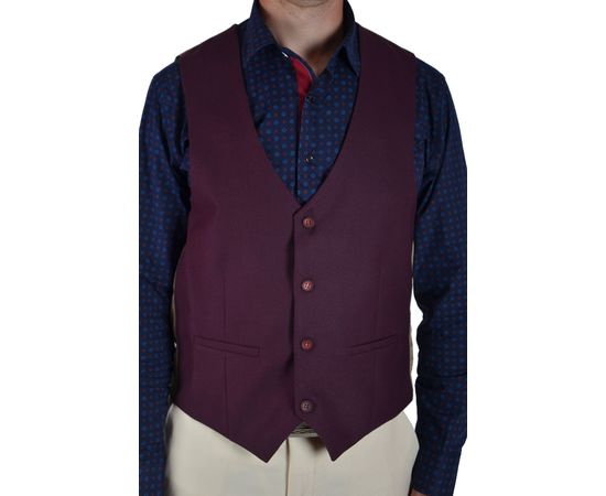 Костюм мужской тройка Renzo 642-03, Размер: 56, Цвет: бежевый в бордовую клетку, фото 9 | Интернет-магазин Vels