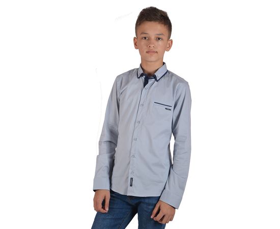 Рубашка подростковая для мальчика Cegisa 8140, Размер: 140/10, Цвет: светло-серый | Интернет-магазин Vels