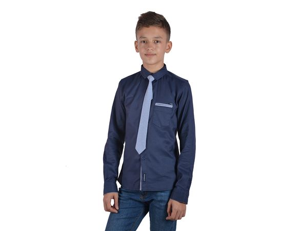 Рубашка детская с галстуком Cegisa 8118, Размер: 116/6, Цвет: темно-синий | Интернет-магазин Vels