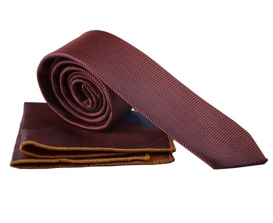 Краватка чоловіча з хусткою Quesste 26, Колір: красный с темно синим | Інтернет-магазин Vels