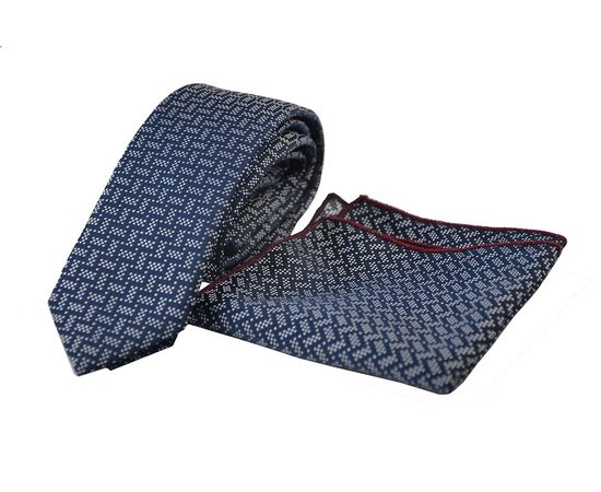 Краватка чоловіча з хусткою Quesste 33, Колір: темно синий узор | Інтернет-магазин Vels