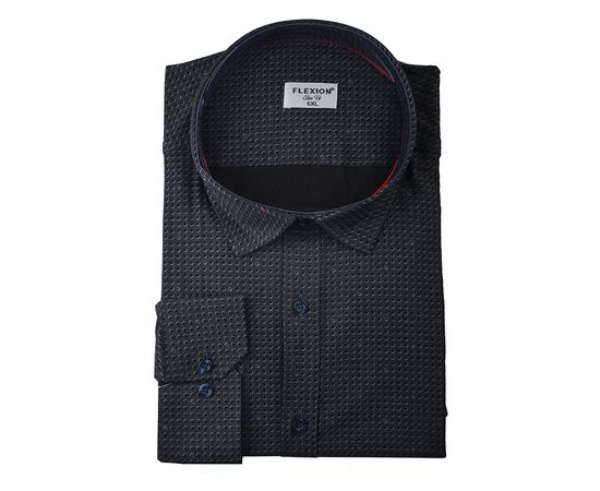 Рубашка мужская большой размер Flexion 18-226, Размер: 6XL, Цвет: чёрный узор | Интернет-магазин Vels