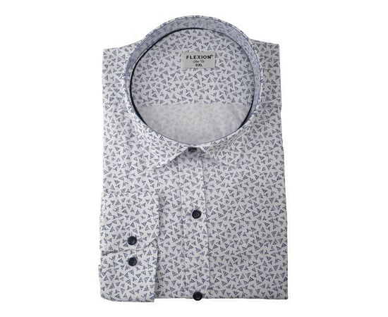 Рубашка мужская большой размер Flexion 18-229, Размер: 6XL, Цвет: белая с рисунком | Интернет-магазин Vels