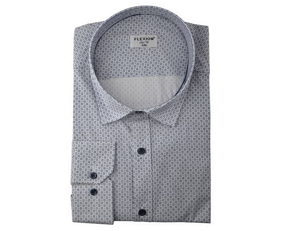 Сорочка чоловіча великого розміру Flexion 18-243, Розмір: 6XL, Колір: белый с рисунком | Інтернет-магазин Vels