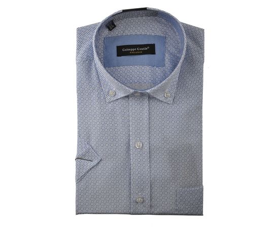 Рубашка мужская классическая Guiseppe 13 к/р, Размер: L, Цвет: белая с узором | Интернет-магазин Vels