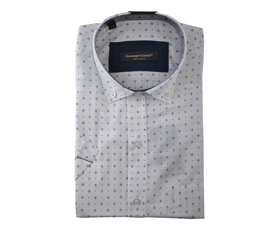 Рубашка мужская классическая Guiseppe 16 к/р, Размер: XL, Цвет: белая с узором | Интернет-магазин Vels