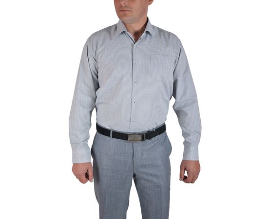 Сорочка чоловіча класична Zermon 0993, Розмір: M, Колір: светло-серый в клетку, фото 2 | Інтернет-магазин Vels