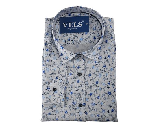 Рубашка мужская приталенная Flexion 18-227 01, Размер: XL, Цвет: белая с узором | Интернет-магазин Vels
