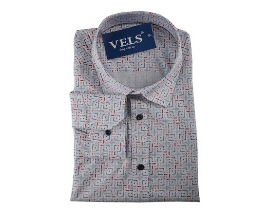 Рубашка мужская приталенная Flexion 18-230, Размер: L, Цвет: белый узор | Интернет-магазин Vels