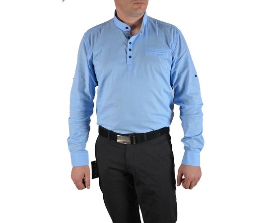 Рубашка мужская приталенная Flexion 18-851, Размер: 3XL, Цвет: голубой, фото 2 | Интернет-магазин Vels