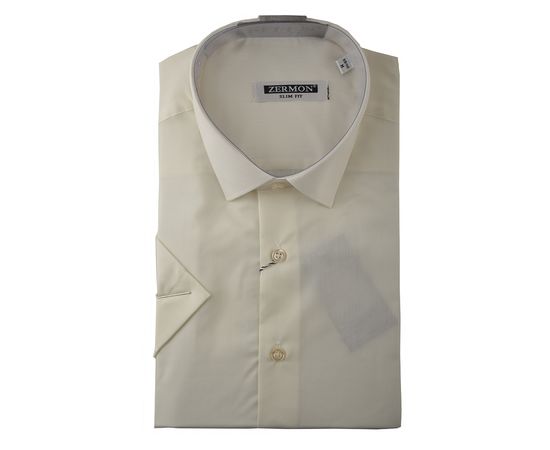 Рубашка мужская приталенная Zermon 8 к/р, Размер: 3XL, Цвет: айвори | Интернет-магазин Vels