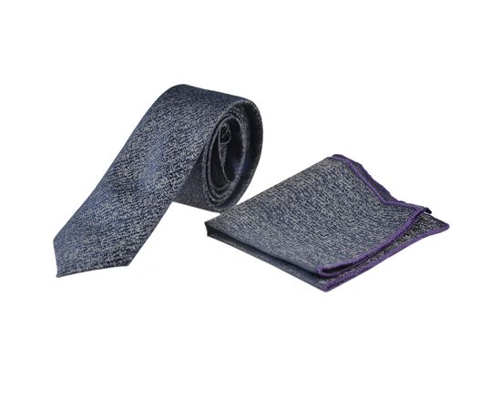 Галстук мужской с платком Quesste 37, Цвет: серый, фото 2 | Интернет-магазин Vels