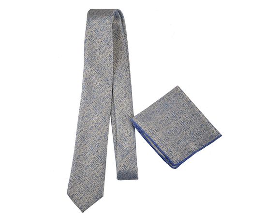 Галстук мужской с платком Quesste 41, Цвет: оливково-синий, фото 2 | Интернет-магазин Vels