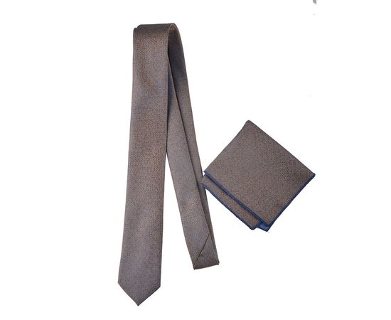 Галстук мужской с платком Quesste 43, Цвет: тёмное золото, фото 2 | Интернет-магазин Vels