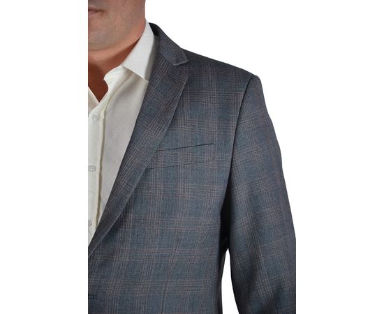 Піджак чоловічий приталений Vels 9078/1з, Розмір: 48/176, Колір: серый клетка, фото 3 | Інтернет-магазин Vels