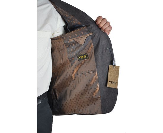 Пиджак мужской приталенный Vels 9078/2з, Размер: 48/176, Цвет: коричневый, клетка, фото 4 | Интернет-магазин Vels