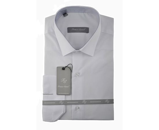 Рубашка мужская приталка Franco Cassel стойка оксфорд, Размер: L, Цвет: белый | Интернет-магазин Vels