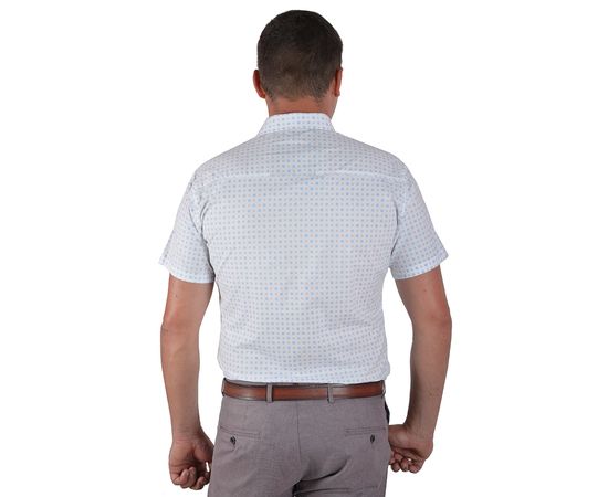 Рубашка мужская приталенная VELS 130/3 к/р, Размер: M, Цвет: белый с узором, фото 5 | Интернет-магазин Vels