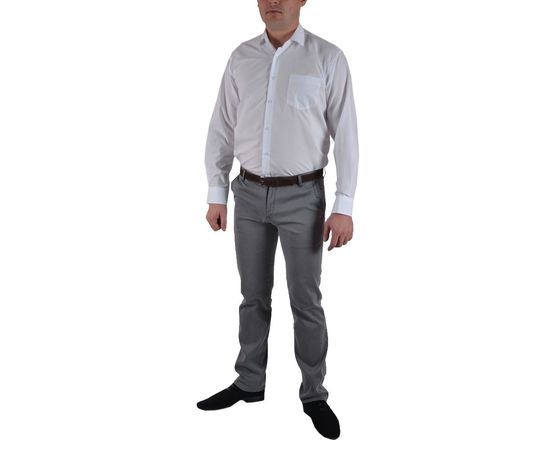 Рубашка мужская приталка Franco Cassel стойка оксфорд, Размер: 2XL, Цвет: белый, фото 2 | Интернет-магазин Vels