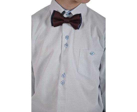 Рубашка детская на мальчика VELS 10-2, Размер: 1, Цвет: белая в голубой узор, фото 4 | Интернет-магазин Vels