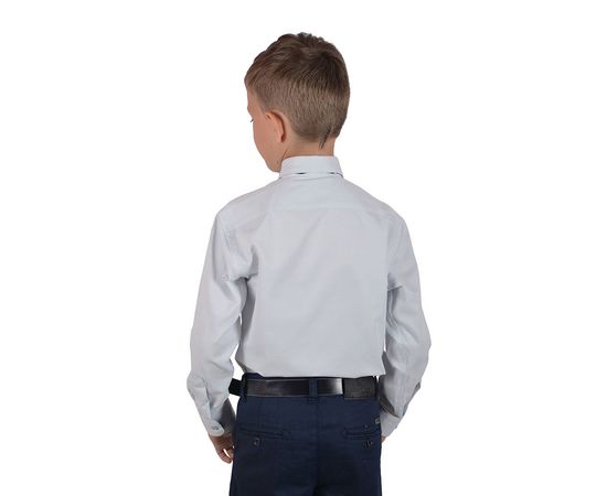 Рубашка детская на мальчика VELS 10-2, Размер: 1, Цвет: белая в голубой узор, фото 3 | Интернет-магазин Vels