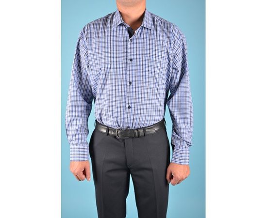 Рубашка VELS 10018-1 кл., Размер: M, Цвет: сине-голубая клетка, фото 6 | Интернет-магазин Vels