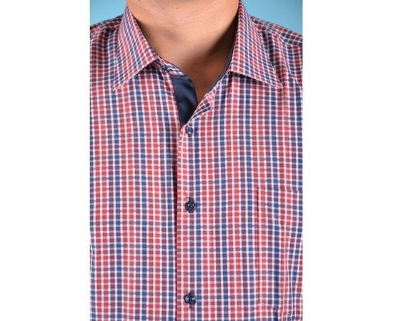 Рубашка VELS 10018-2 кл., Размер: M, Цвет: бордово-синяя клет., фото 4 | Интернет-магазин Vels