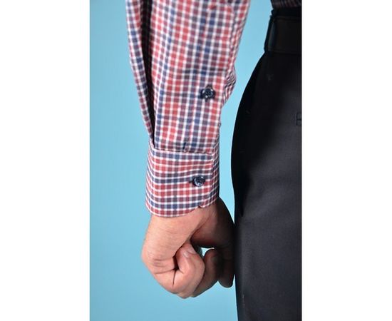 Рубашка VELS 10018-2 кл., Размер: M, Цвет: бордово-синяя клет., фото 6 | Интернет-магазин Vels