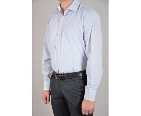 Рубашка VELS 1008 дв.в., кл., Размер: M, Цвет: белая в тёмно-синюю мелк. пол., фото 3 | Интернет-магазин Vels