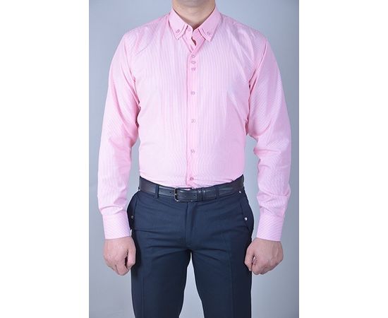 Рубашка VELS 1015 дв.в., пр., Размер: M, Цвет: розовая полоска, фото 4 | Интернет-магазин Vels