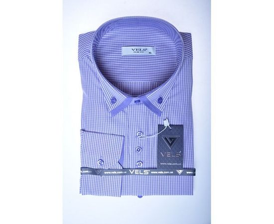 Рубашка VELS 1018 дв.в., пр., Размер: M, Цвет: сиреневая клетка | Интернет-магазин Vels