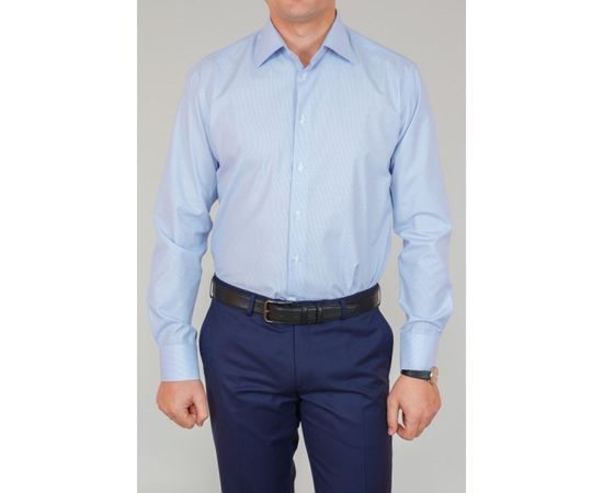 Рубашка VELS 1028-3 кл., Размер: XS, Цвет: синяя  мелкая полоса, фото 3 | Интернет-магазин Vels