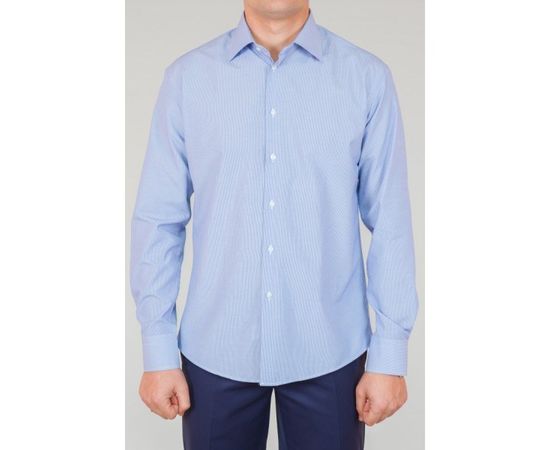 Рубашка VELS 1028-3 кл., Размер: XS, Цвет: синяя  мелкая полоса, фото 4 | Интернет-магазин Vels