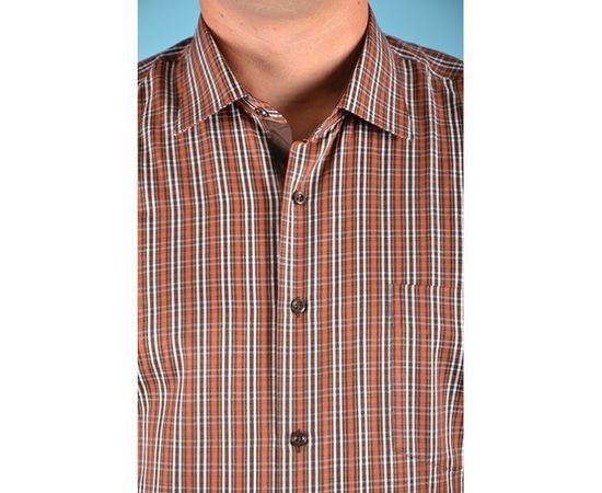 Сорочка VELS 11025-2 класична в/р, Розмір: 4XL, Колір: коричн.- кирпичн. полоса, фото 4 | Інтернет-магазин Vels