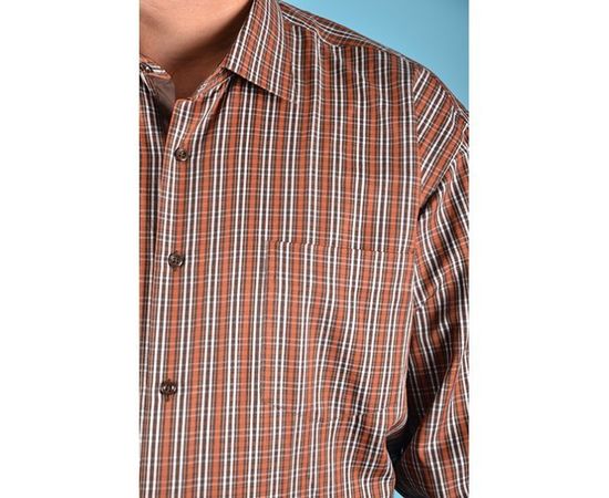 Сорочка VELS 11025-2 класична в/р, Розмір: 4XL, Колір: коричн.- кирпичн. полоса, фото 5 | Інтернет-магазин Vels