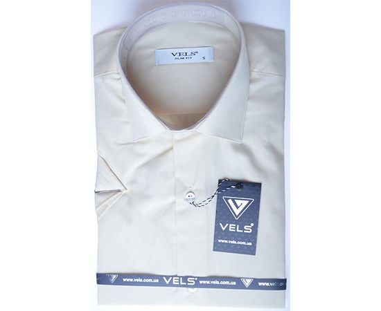 Рубашка мужская приталенная VELS 12* к/р, Размер: 2XL, Цвет: шампань | Интернет-магазин Vels