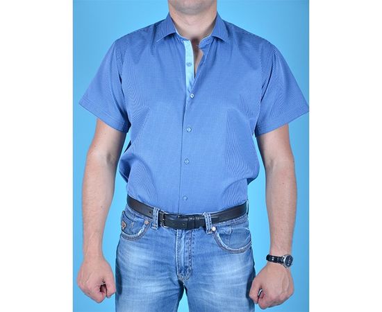 Сорочка VELS 2165/9, Розмір: S, Колір: синяя мелкая клетка, фото 2 | Інтернет-магазин Vels