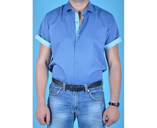 Сорочка VELS 2165/9, Розмір: S, Колір: синяя мелкая клетка, фото 4 | Інтернет-магазин Vels