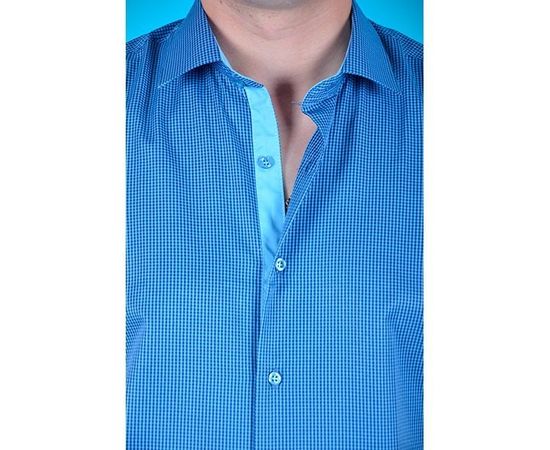 Сорочка VELS 2165/9, Розмір: S, Колір: синяя мелкая клетка, фото 5 | Інтернет-магазин Vels