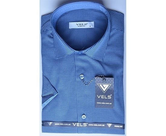 Сорочка VELS 2165/9, Розмір: S, Колір: синяя мелкая клетка | Інтернет-магазин Vels