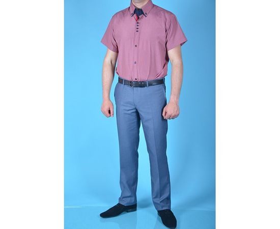 Рубашка мужская приталенная VELS 6333/1-5 дв.в. к/р, Размер: S, Цвет: бордо в мелк.клетку, фото 3 | Интернет-магазин Vels