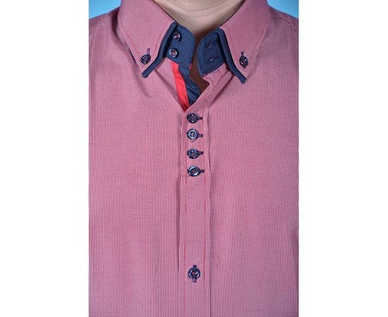 Рубашка мужская приталенная VELS 6333/1-5 дв.в. к/р, Размер: S, Цвет: бордо в мелк.клетку, фото 4 | Интернет-магазин Vels