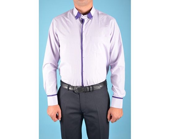 Рубашка VELS 6344/3 отд., пр., Размер: S, Цвет: сирен. пол. с т.фиол. отд., фото 3 | Интернет-магазин Vels