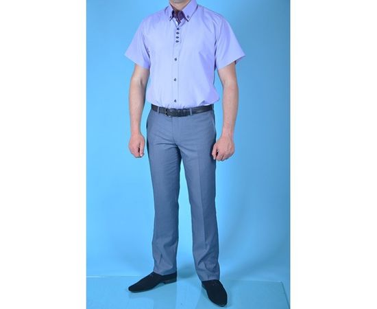 Рубашка мужская приталенная VELS 6345-4 дв.в. к/р, Размер: S, Цвет: сиреневая мелк.полоса, фото 3 | Интернет-магазин Vels