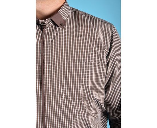 Рубашка VELS 6362/3 отд., пр., Размер: S, Цвет: темно-коричн. клетка, фото 3 | Интернет-магазин Vels