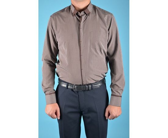 Рубашка VELS 6362/3 отд., пр., Размер: S, Цвет: темно-коричн. клетка, фото 5 | Интернет-магазин Vels