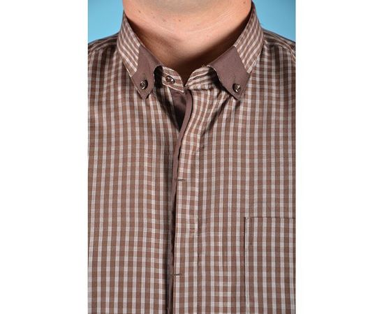 Рубашка VELS 6393/2 отд., пр., Размер: S, Цвет: темно-коричн. в клетку, фото 2 | Интернет-магазин Vels