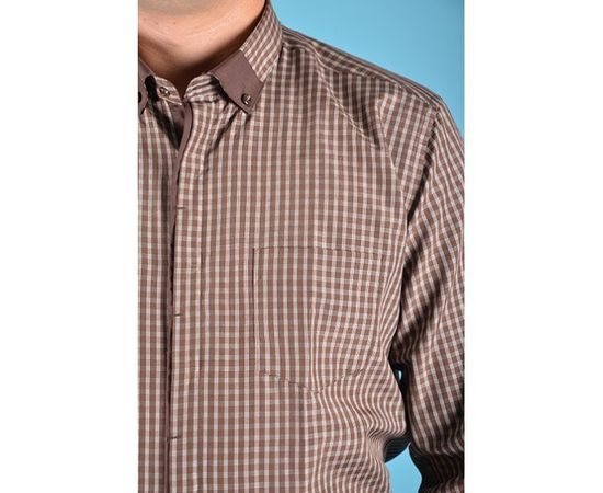 Рубашка VELS 6393/2 отд., пр., Размер: S, Цвет: темно-коричн. в клетку, фото 4 | Интернет-магазин Vels