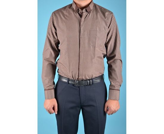 Рубашка VELS 6393/2 отд., пр., Размер: S, Цвет: темно-коричн. в клетку, фото 6 | Интернет-магазин Vels